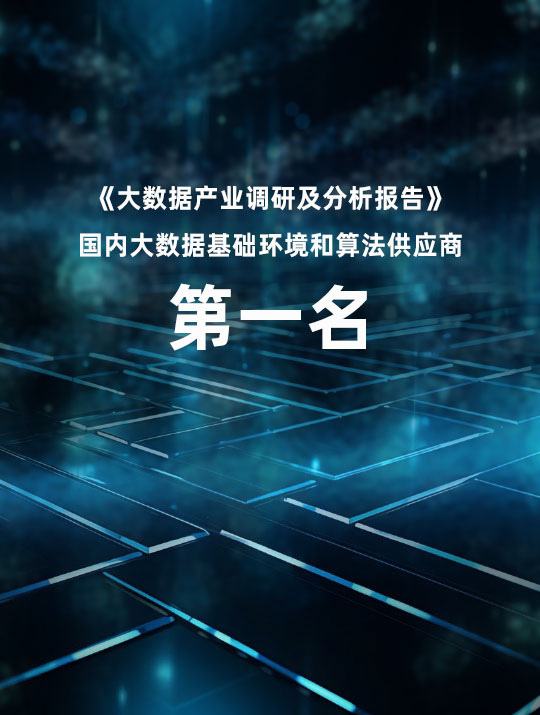 荣获首席数据官“《大数据产业调研及分析报告》国内大数据基础环境和算法供应商第一名”