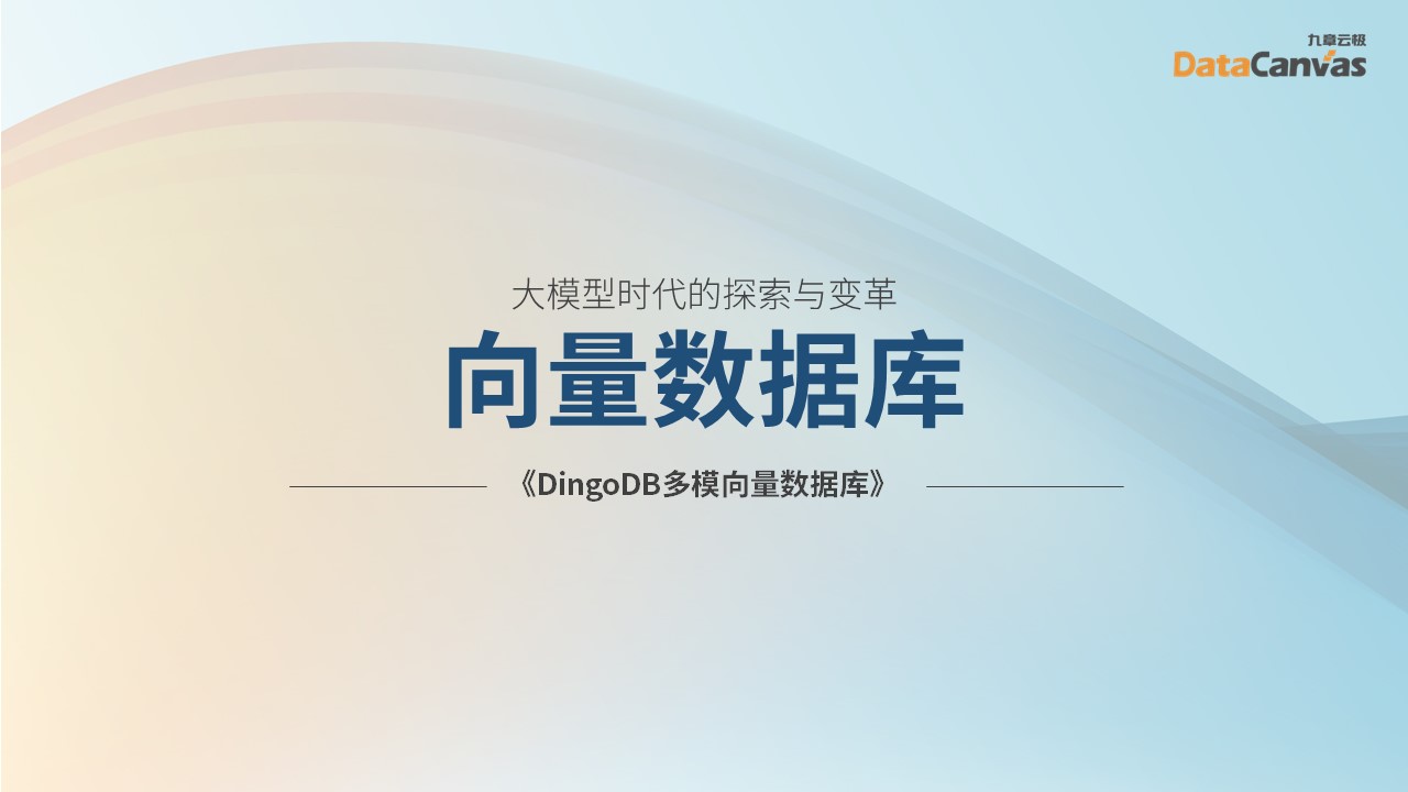 大模型时代的探索与变革：DingoDB多模向量数据库